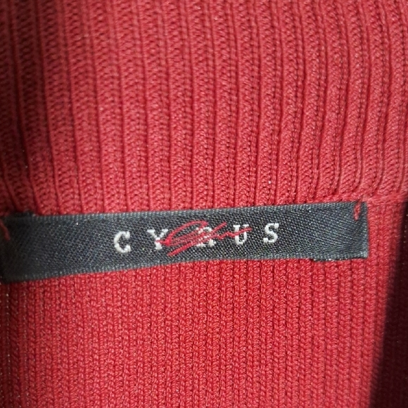 Cream and Red Cowl Neck Sweater with Elegant Design - Picture 2 of 6